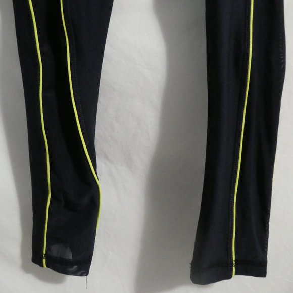 X BY GOTTEX xs, extra small navy leggings with neon stripe & sheer sides, BNWOT - Picture 5 of 10